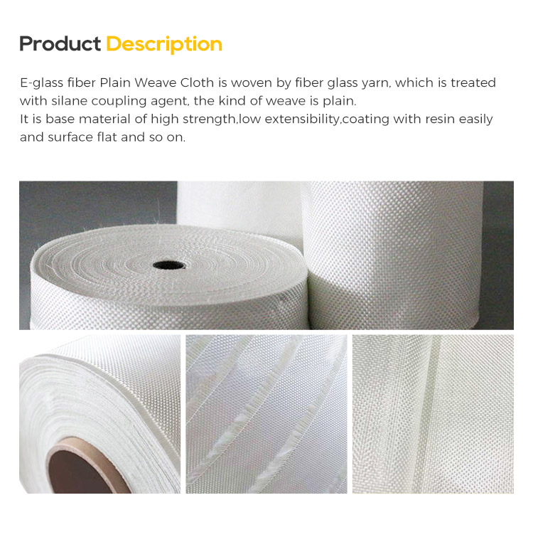 Plain Cloth Glass Fiber Ex-factory price High Temperature For Boat And Surfboard