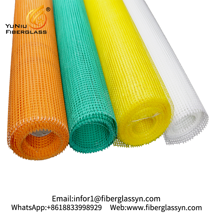 Manufacture of 110g 120g 5*5 4*4 fiberglass ar glass mesh